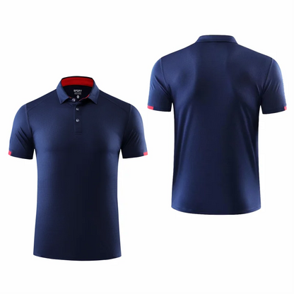 Men's Quick-Dry Golf Polo - Solid Color, Breathable